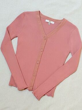 EPIK Dusty Rose Ribbed Button Cardigan Size XS
